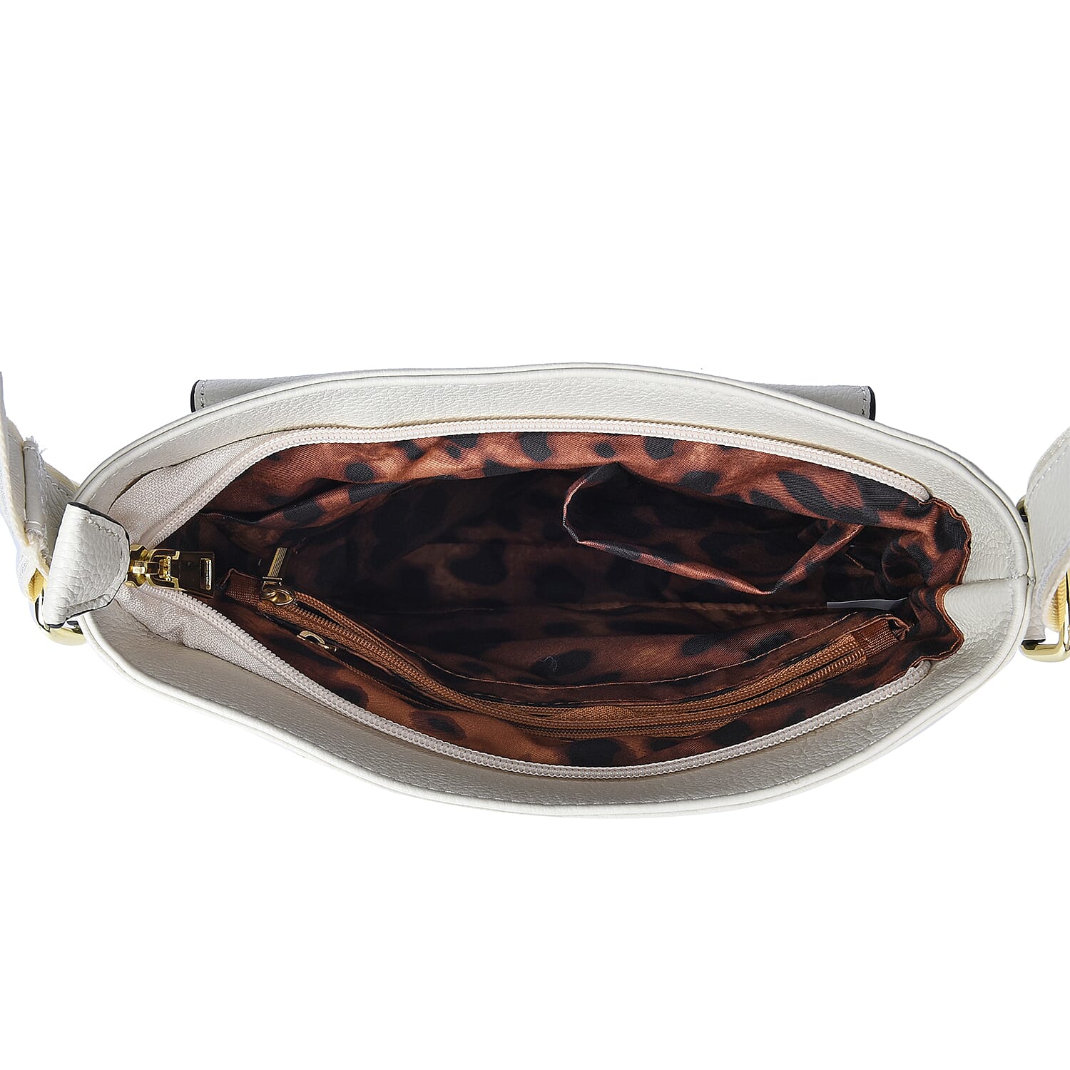 SENCILLEZ Womens Genuine Leather Crossbody Bag with Shoulder Strap - Off White