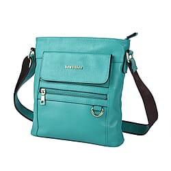 SENCILLEZ Womens Genuine Leather Crossbody Bag with Shoulder Strap - Green