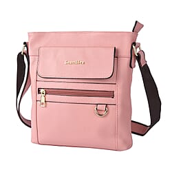 SENCILLEZ Womens Genuine Leather Crossbody Bag with Shoulder Strap - Pink
