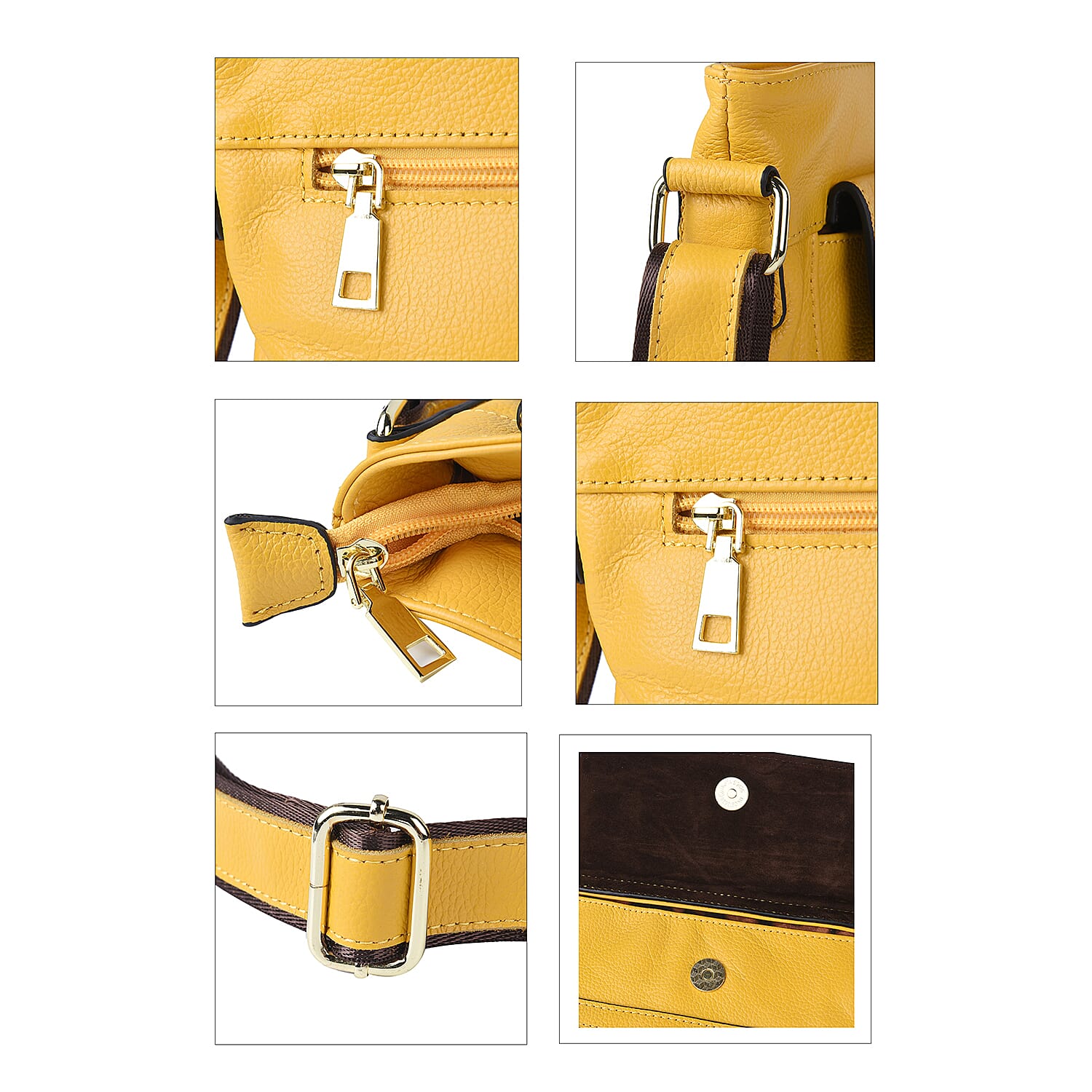 SENCILLEZ Womens Genuine Leather Crossbody Bag with Shoulder Strap - Off White