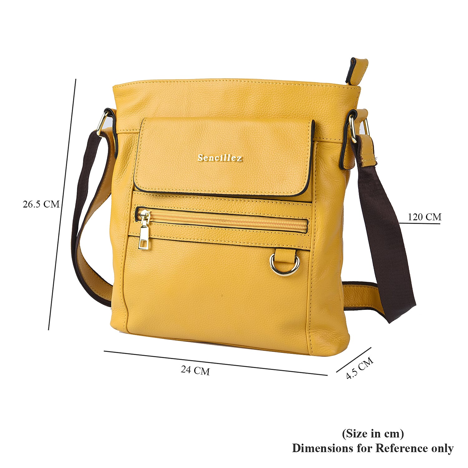 SENCILLEZ Womens Genuine Leather Crossbody Bag with Shoulder Strap - Off White