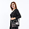 Hong Kong Closeout Collection Genuine Leather Snake Print Convertible Bag - Black & White