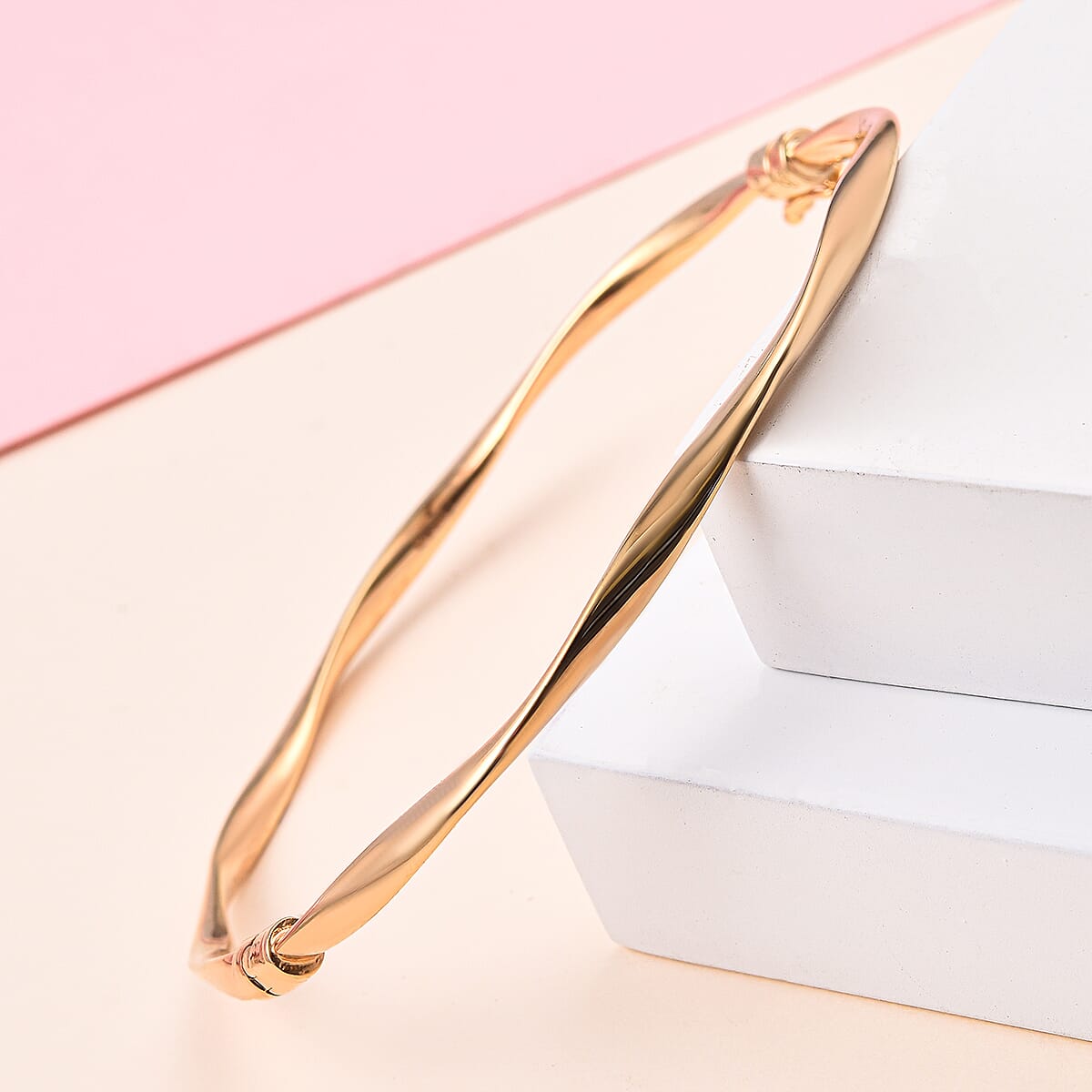 9K Yellow Gold Twist Bangle (Size 7) Gold Wt 3.60 Gms