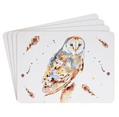 Set of 4 - Country Life Owl Placemats (Size 21.5x29cm)