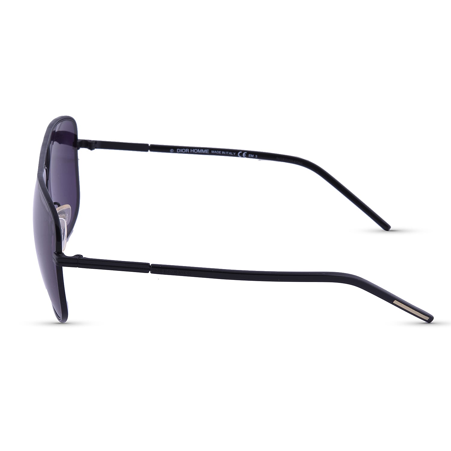 DIOR Mens Black Aviator Sunglasses with Grey Lenses