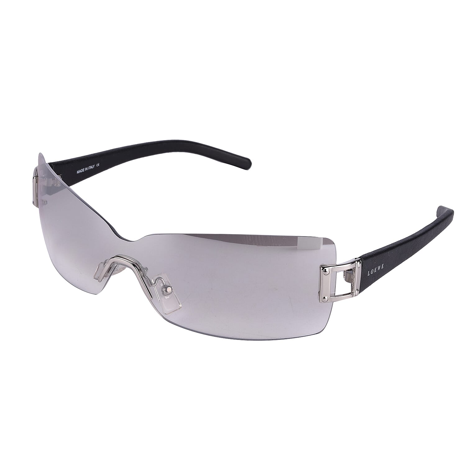 LOEWE Large Rimless Shield Sunglasses with Black Sides