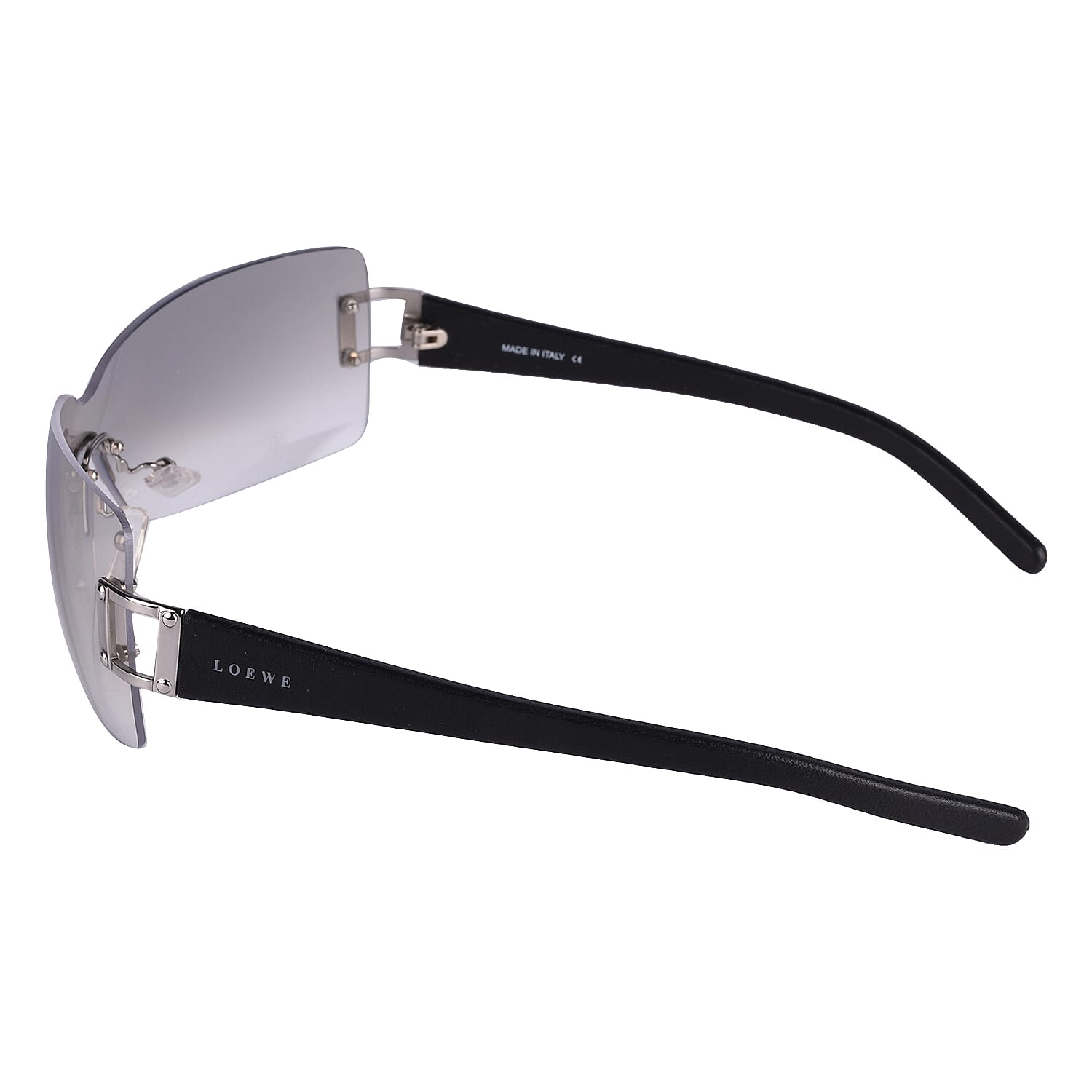 LOEWE Large Rimless Shield Sunglasses with Black Sides