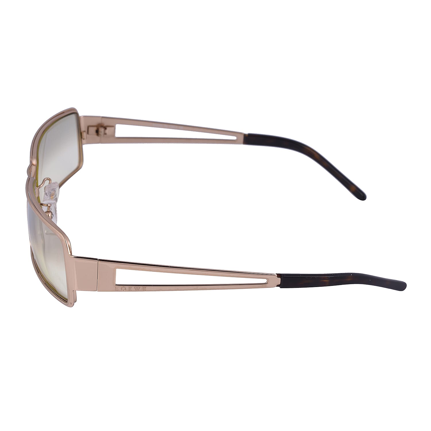 LOEWE Ladies Gold Rectangular Sunglasses with Yellow Lenses