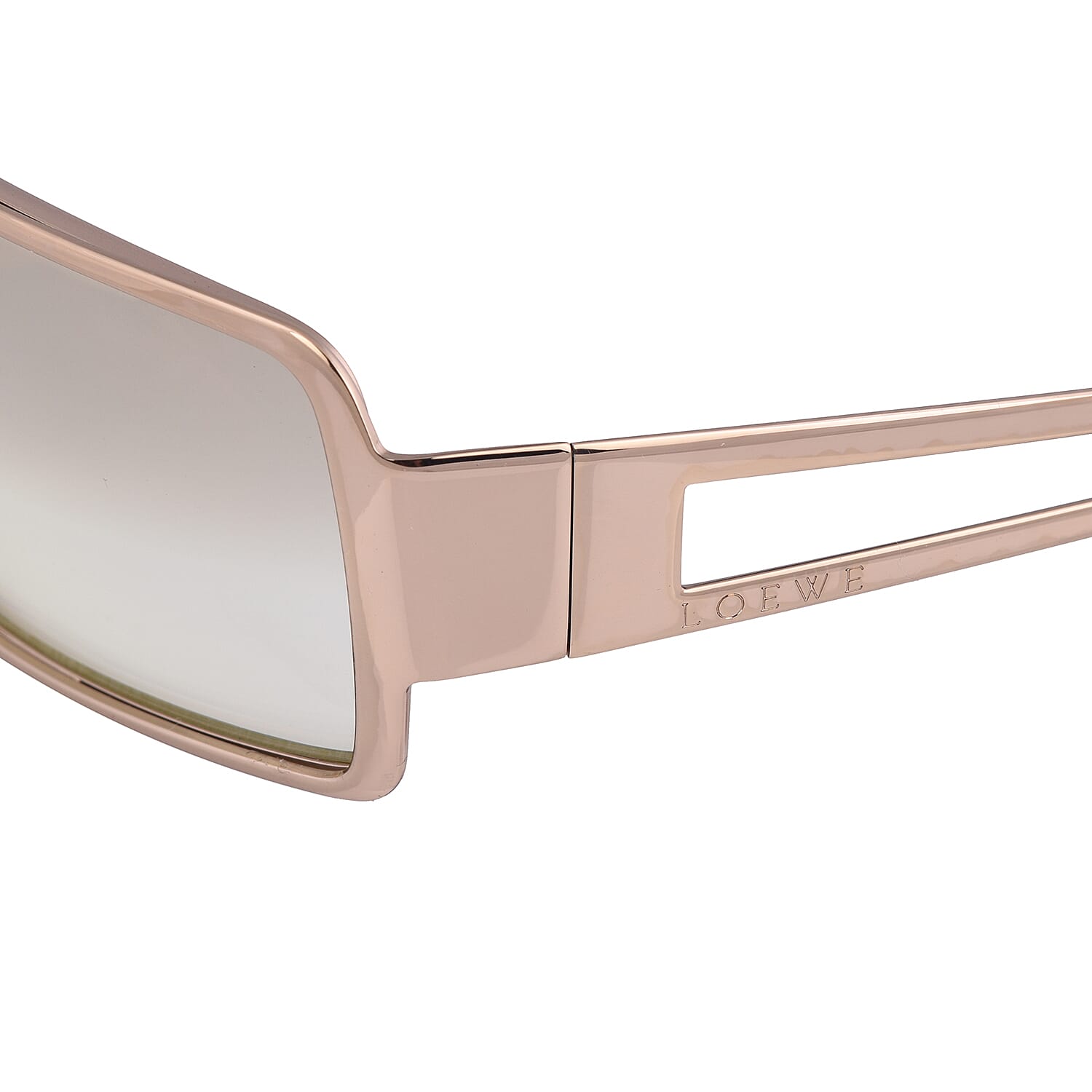 LOEWE Ladies Gold Rectangular Sunglasses with Yellow Lenses
