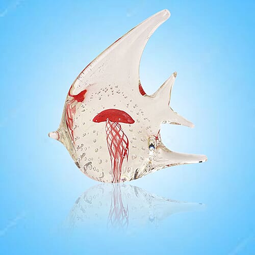 WIDDOP Handblown Glass Objets dArt Figurine - Fish (Size 12x20cm)