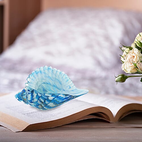 WIDDOP Handblown Glass Objets dArt Figurine - Shell (Size 22x11cm)