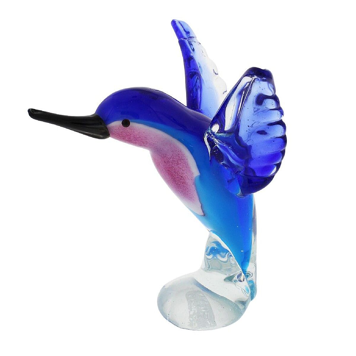 WIDDOP Handblown Glass Objets DArt Figurine - Hummingbird (Size 15x5cm)