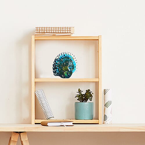 WIDDOP Handblown Glass Objects DArt Figurine - Peacock (Size 15x8x4cm)