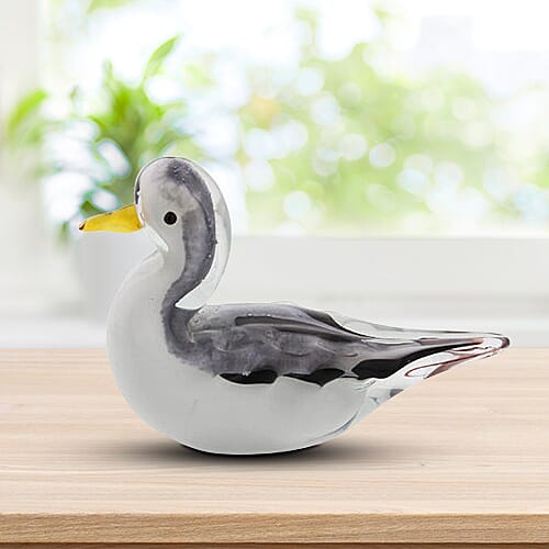 WIDDOP Handblown Glass Objets d Art Figurine - Seagull (Size 12x4cm)