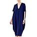 Nova of London Oversized V-Neck Back Slit Detail Midi Dress in Navy 