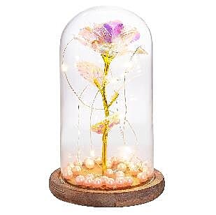 Rose Pattern Dome Lamp with LED Lights (Requires 3 x AAA batteries - not included)