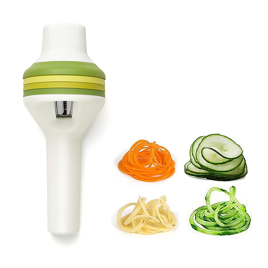 Set of 3 Handheld Twist Spiral Slicer (Size 10.5 Cm) - Green