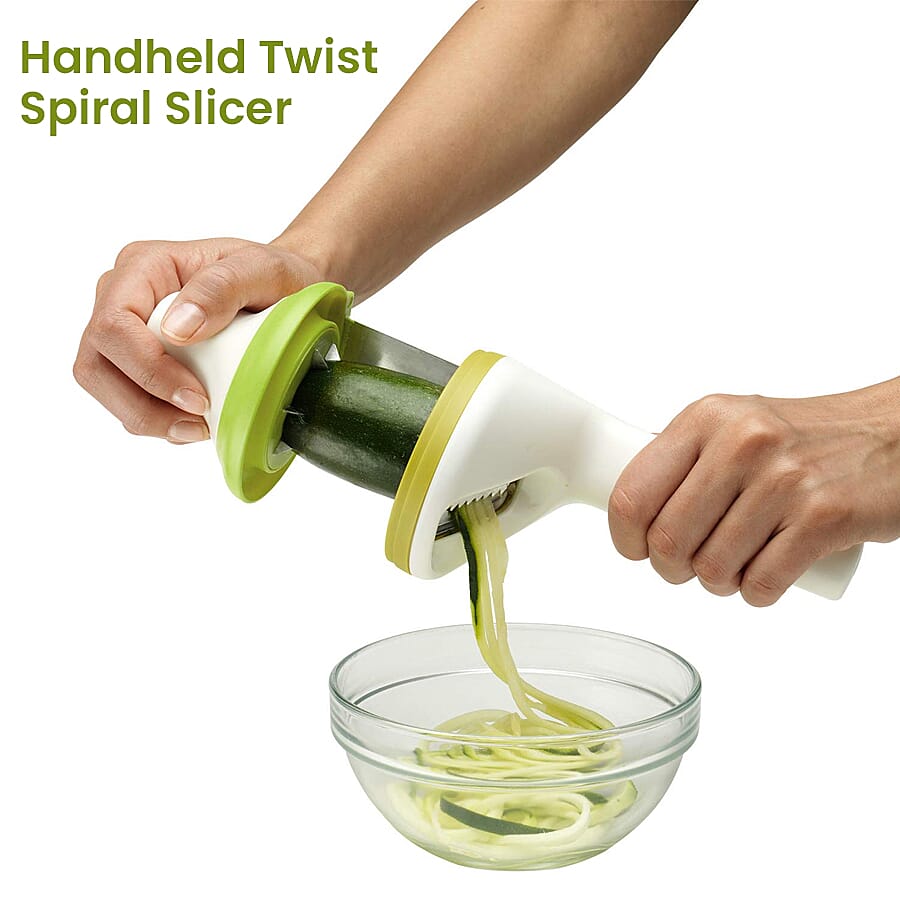 Set of 3 Handheld Twist Spiral Slicer (Size 10.5 Cm) - Green