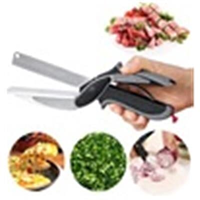 6 in 1 Clever Cutter (Size 25 Cm)- Silver & Black