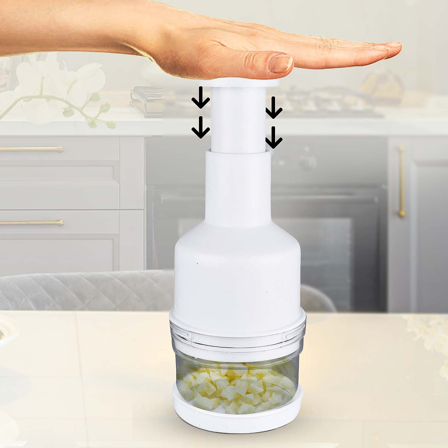 Kitchen Chopper Pressing Cutter Slicer Peeler Dicer Mincer -  White