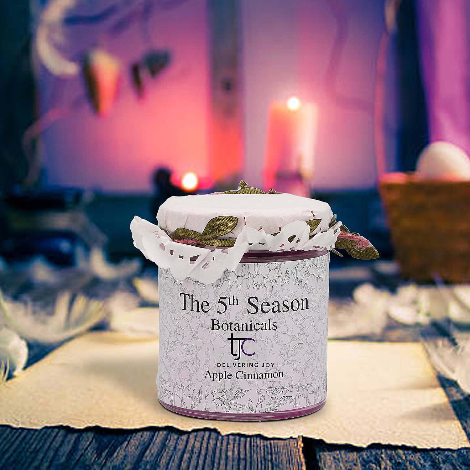 The 5th Season Botanical Collection - Apple Cinnamon Scented Soybean Wax Candle - 30 Hrs Burn Time