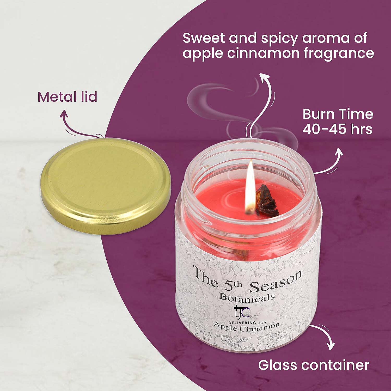 The 5th Season Botanical Collection - Apple Cinnamon Scented Soybean Wax Candle - 30 Hrs Burn Time