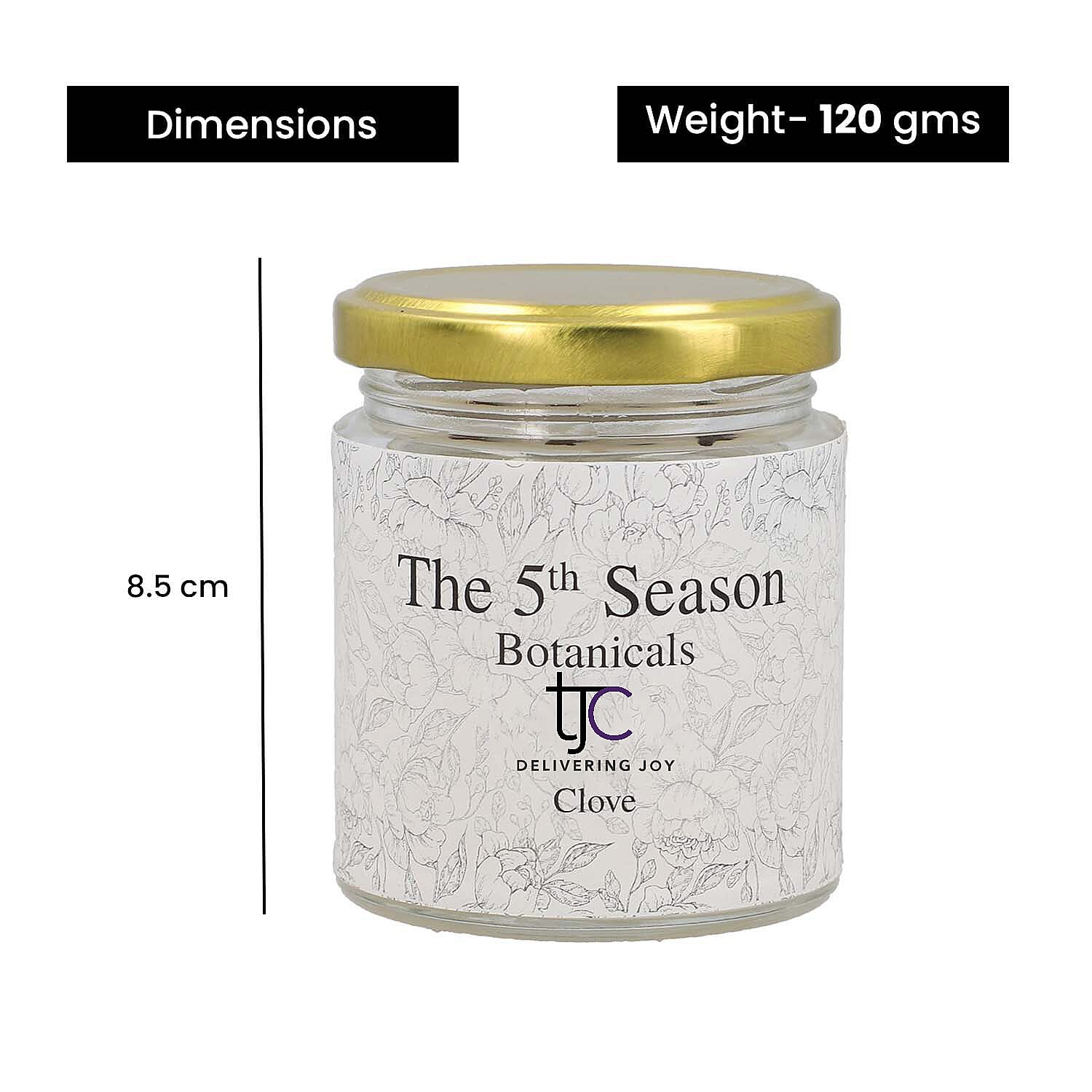 The 5th Season Botanical Collection - Clove Scented Soybean Wax Candle - 30 Hrs Burn Time