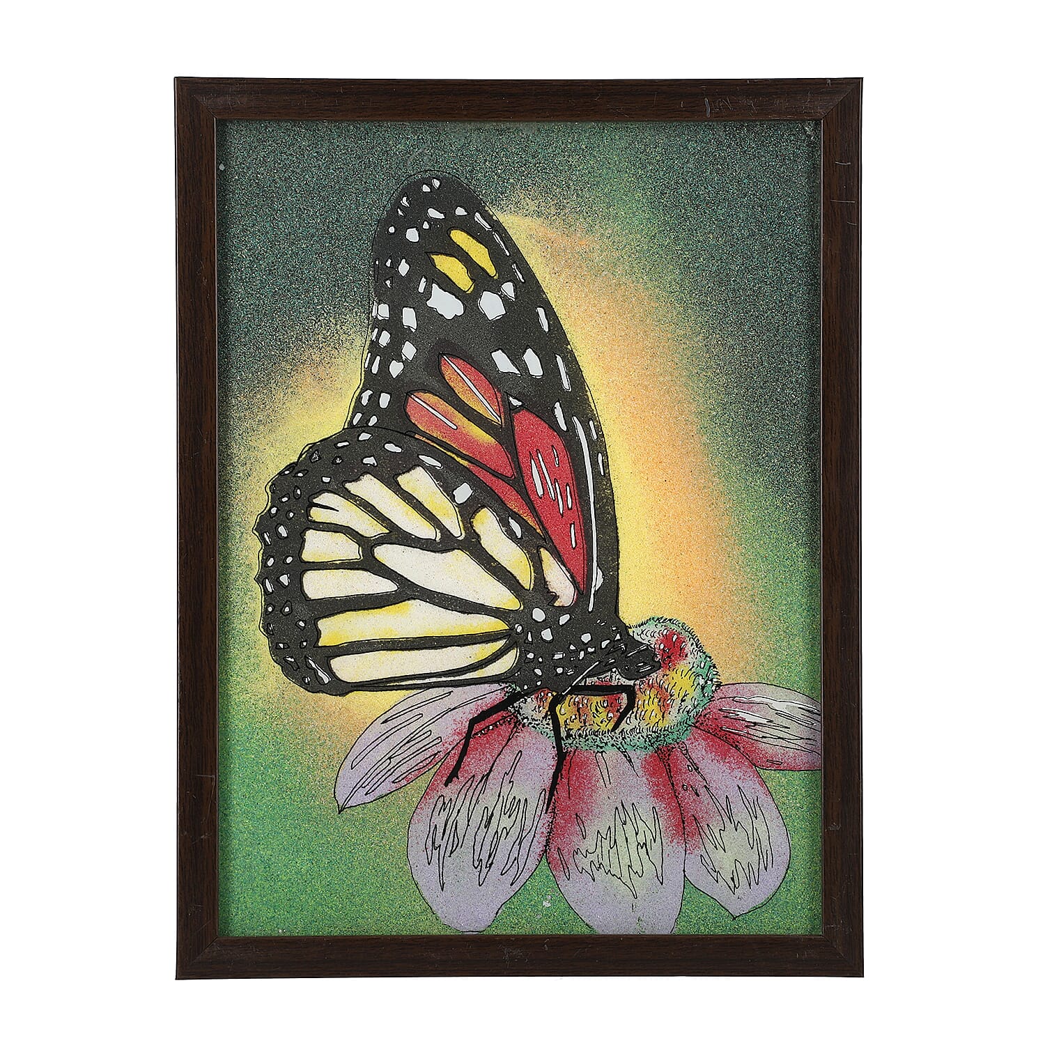 Handcrafted Gemstone Butterfly Painting (Size 32x4 Cm)