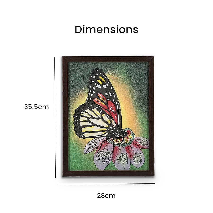Handcrafted Gemstone Butterfly Painting (Size 32x4 Cm)