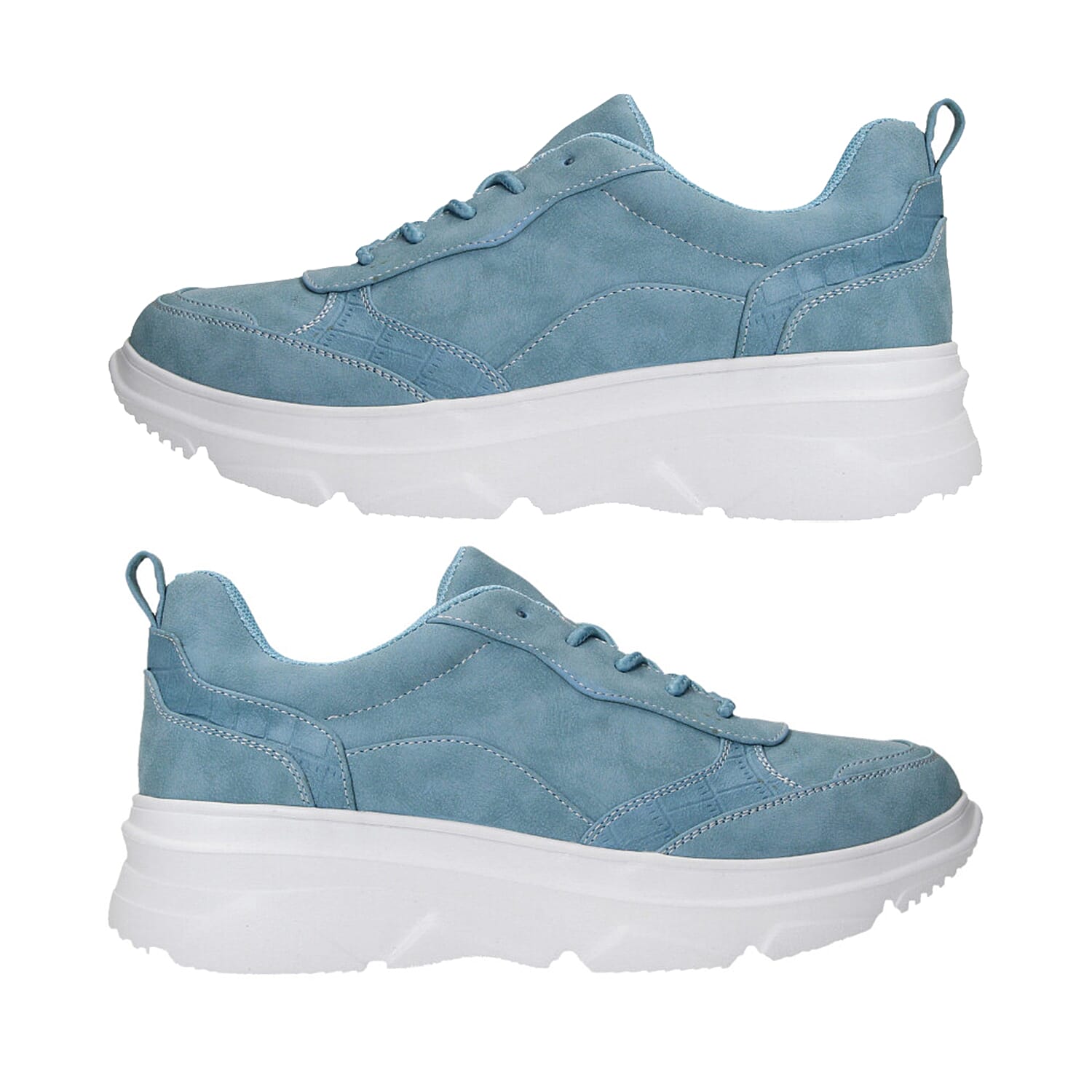 Blue Trainers with Lace Detail
