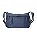 Genuine Leather Diamond Pattern Crossbody Bag with Shoulder Strap - Navy