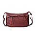 Genuine Leather Diamond Pattern Crossbody Bag with Shoulder Strap - Red