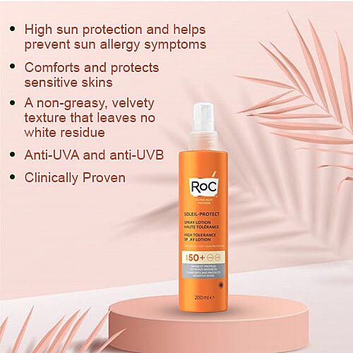 ROC: Spray Lotion SPF50 Sun Protect High Tolerence - 200ml