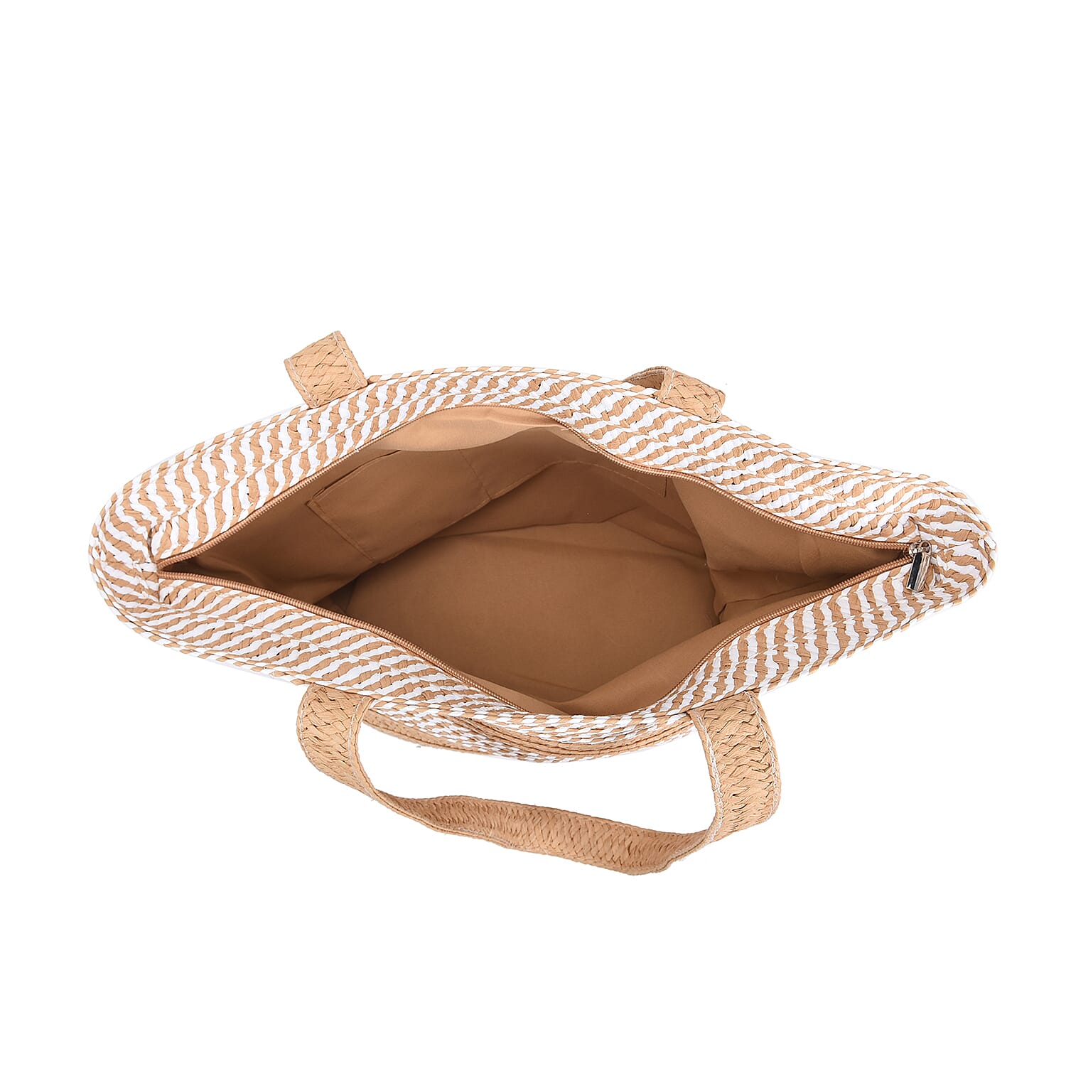 2 Piece Set - Handbag with Matching Hat Tote Bag - Beige and Khaki 2 Piece Set - Handbag with Matching Hat Tote Bag - Beige and Khaki