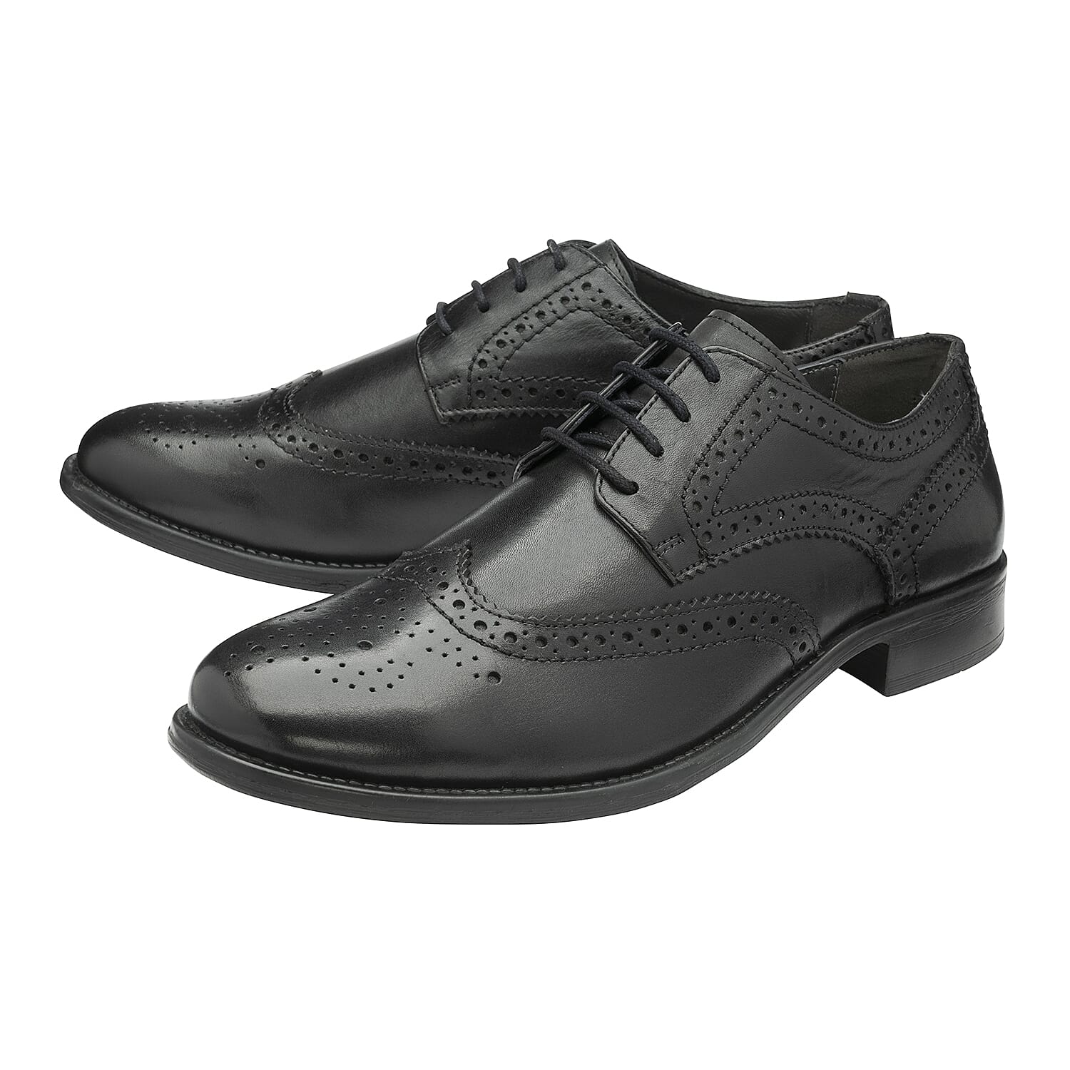 FRANK WRIGHT Rhine Leather Brogue Shoe - Black