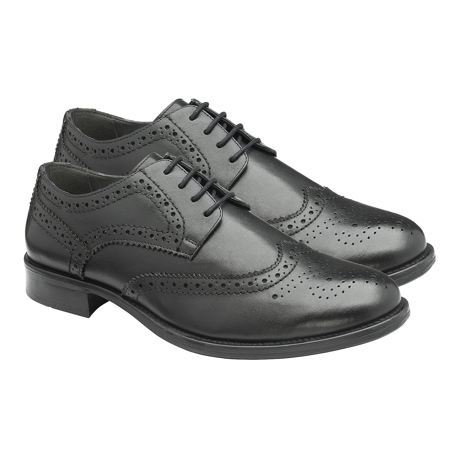 FRANK WRIGHT Rhine Leather Brogue Shoe - Black