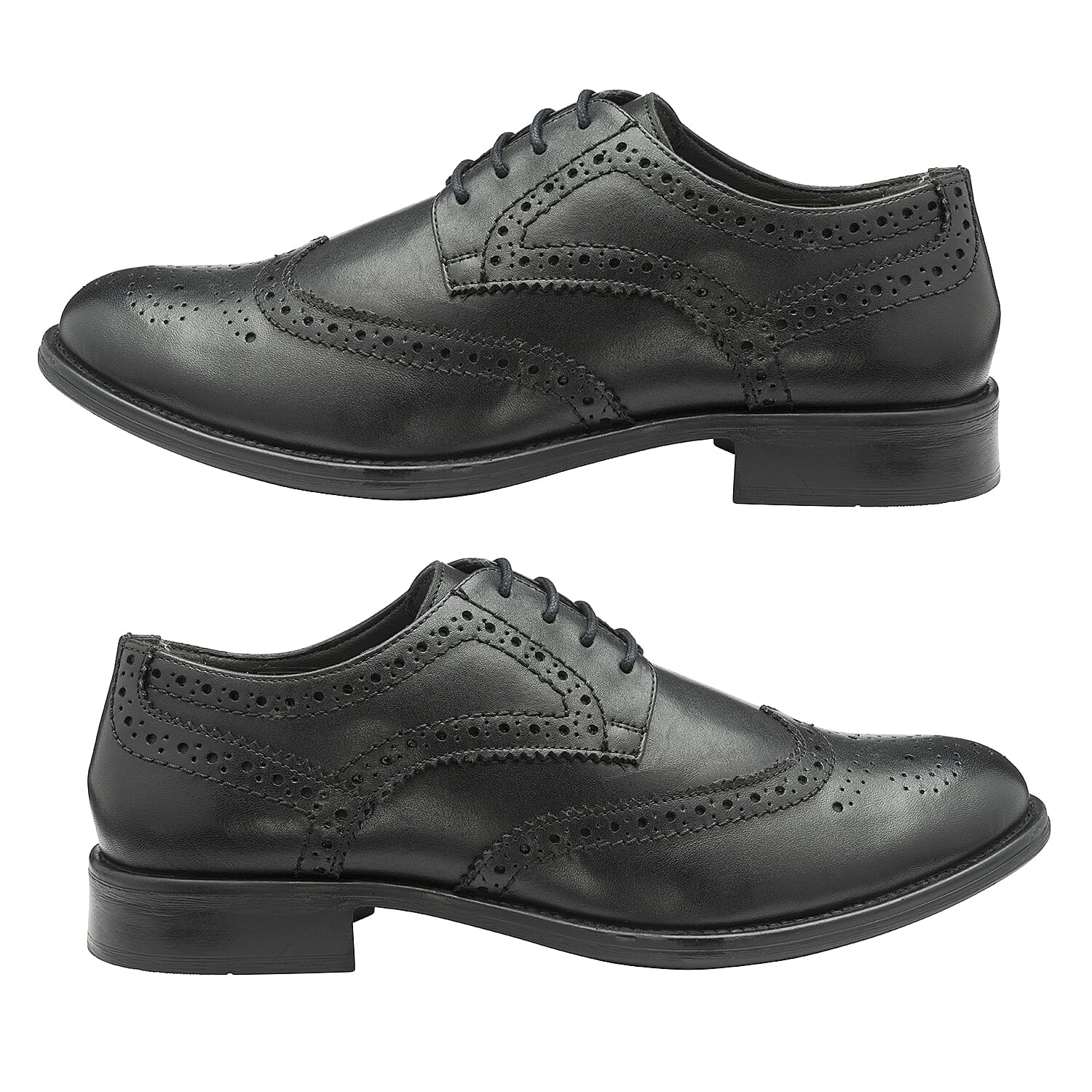 FRANK WRIGHT Rhine Leather Brogue Shoe - Black