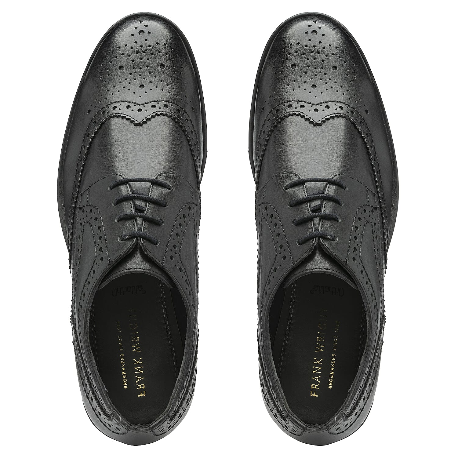 FRANK WRIGHT Rhine Leather Brogue Shoe - Black
