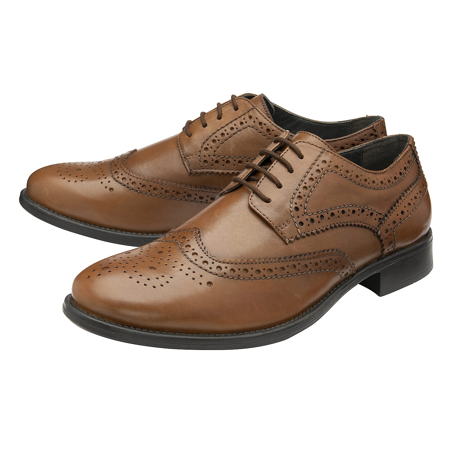 FRANK WRIGHT Rhine Leather Brogue Shoe (Size 9) - Tan