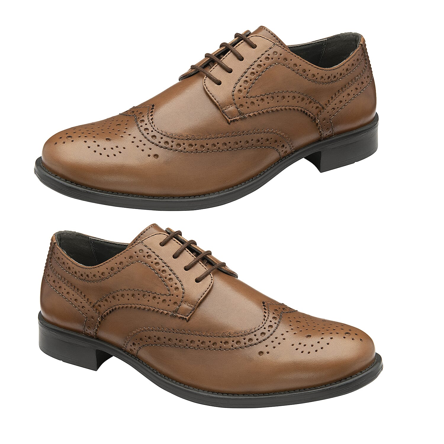 FRANK WRIGHT Rhine Leather Brogue Shoe (Size 9) - Tan