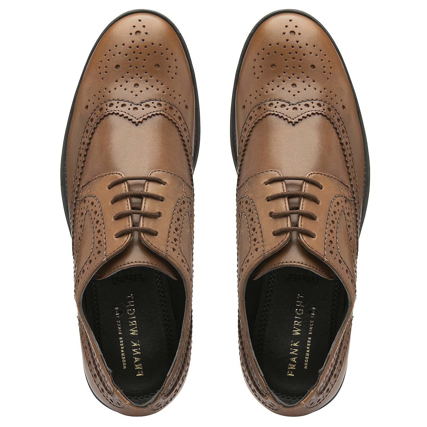 FRANK WRIGHT Rhine Leather Brogue Shoe (Size 9) - Tan