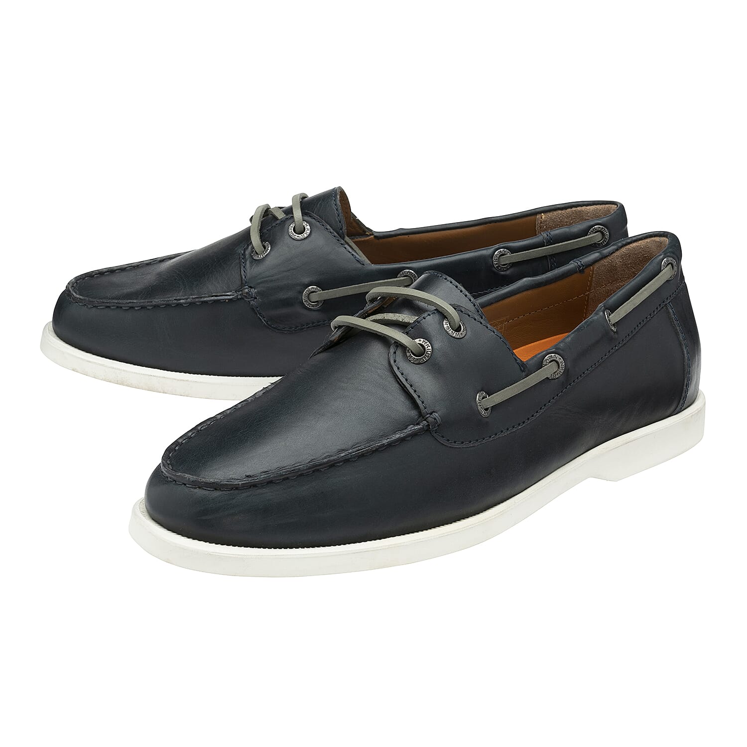 FRANK WRIGHT Keel Leather Boat Shoe (Size 8) - Navy