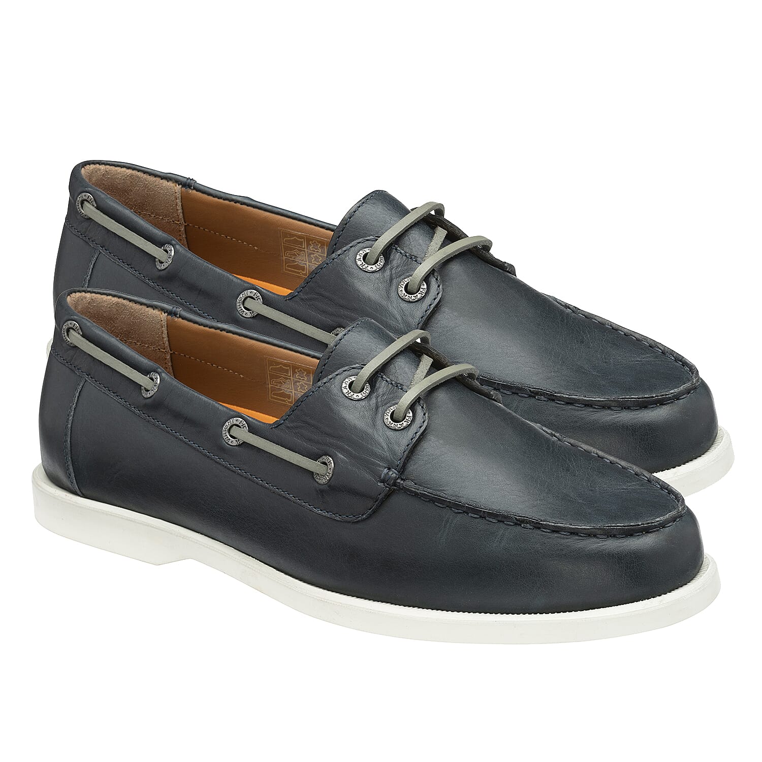 FRANK WRIGHT Keel Leather Boat Shoe (Size 8) - Navy