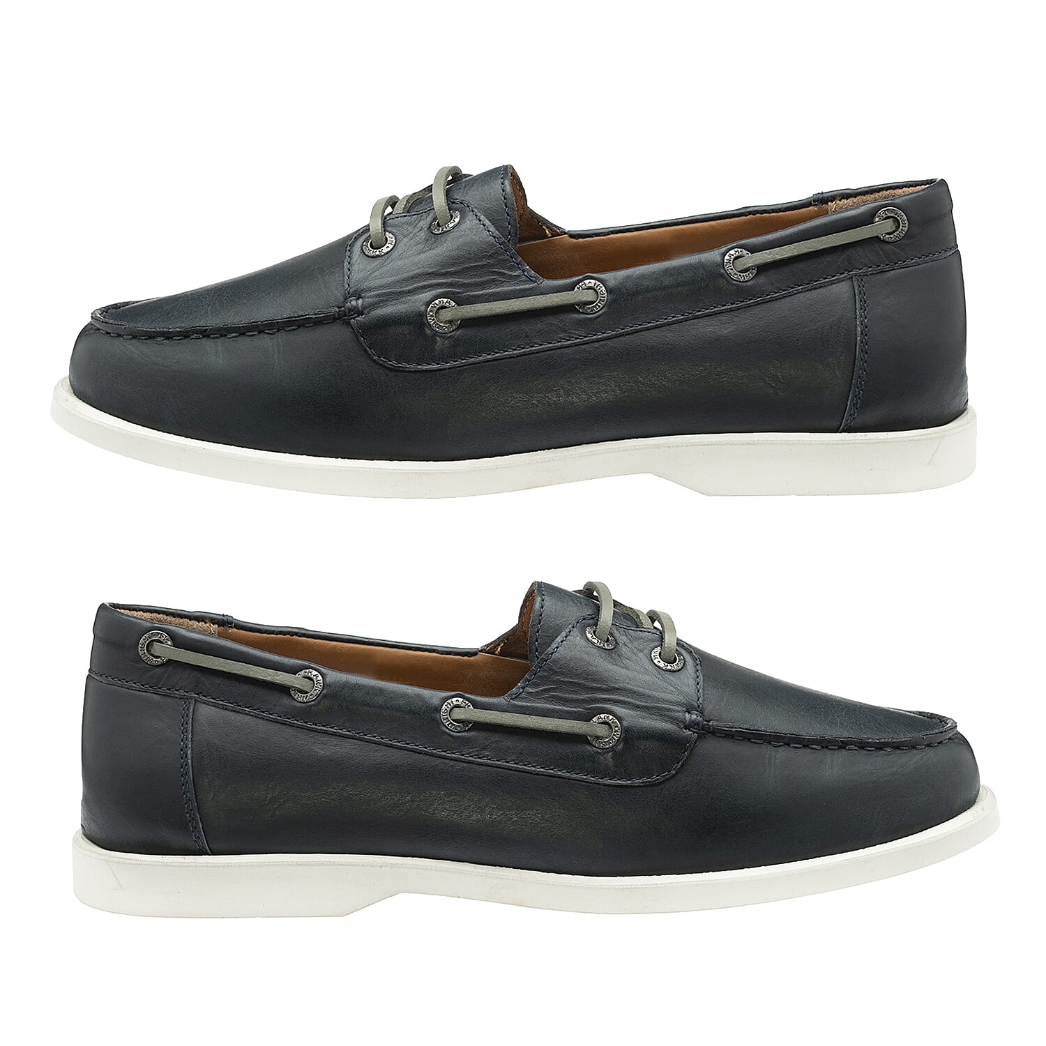 FRANK WRIGHT Keel Leather Boat Shoe (Size 8) - Navy