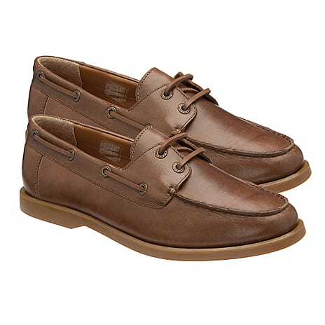 FRANK WRIGHT Keel Leather Boat Shoe (Size 9) - Tan