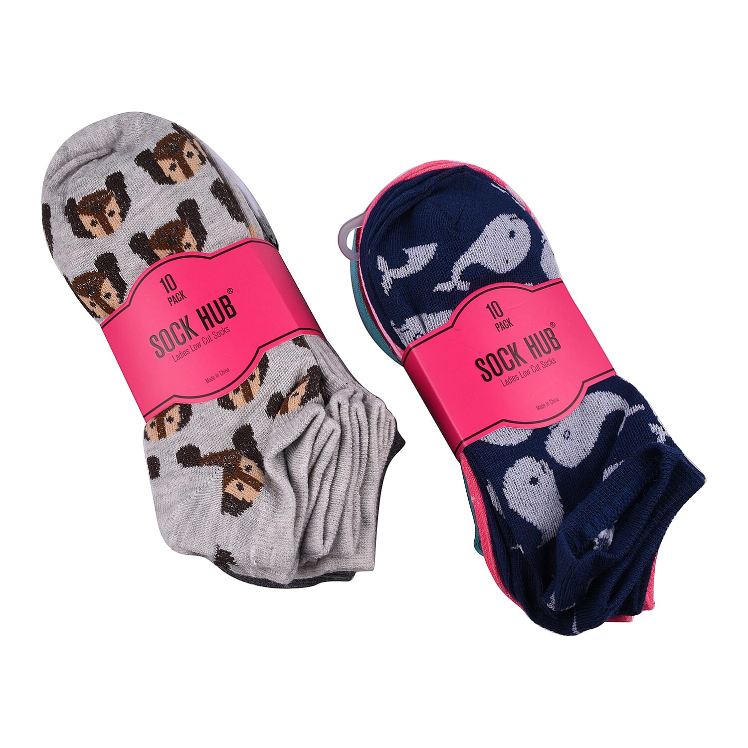 10 Pack - Signature Printed Low Cut Women Socks (Size 5-9) - Multi