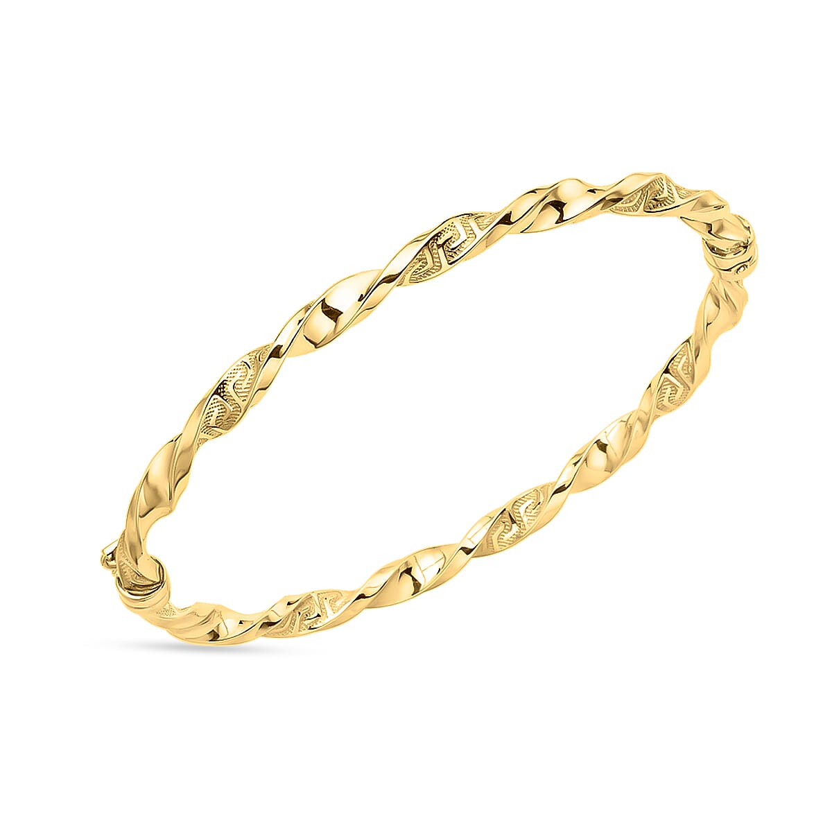 9K Yellow Gold Greek Style Bangle (Size 7), Gold Wt. 4.40 Gms