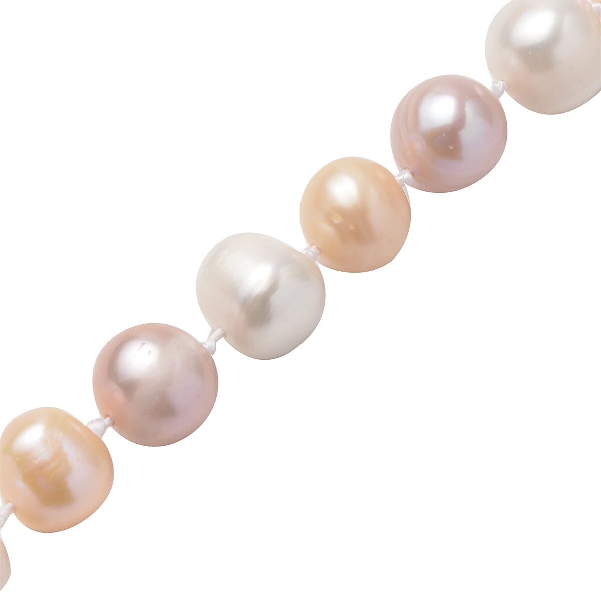 Multi Colour Freshwater Pearl Bracelet (Size - 8.5 with Extender) in Sterling Silver