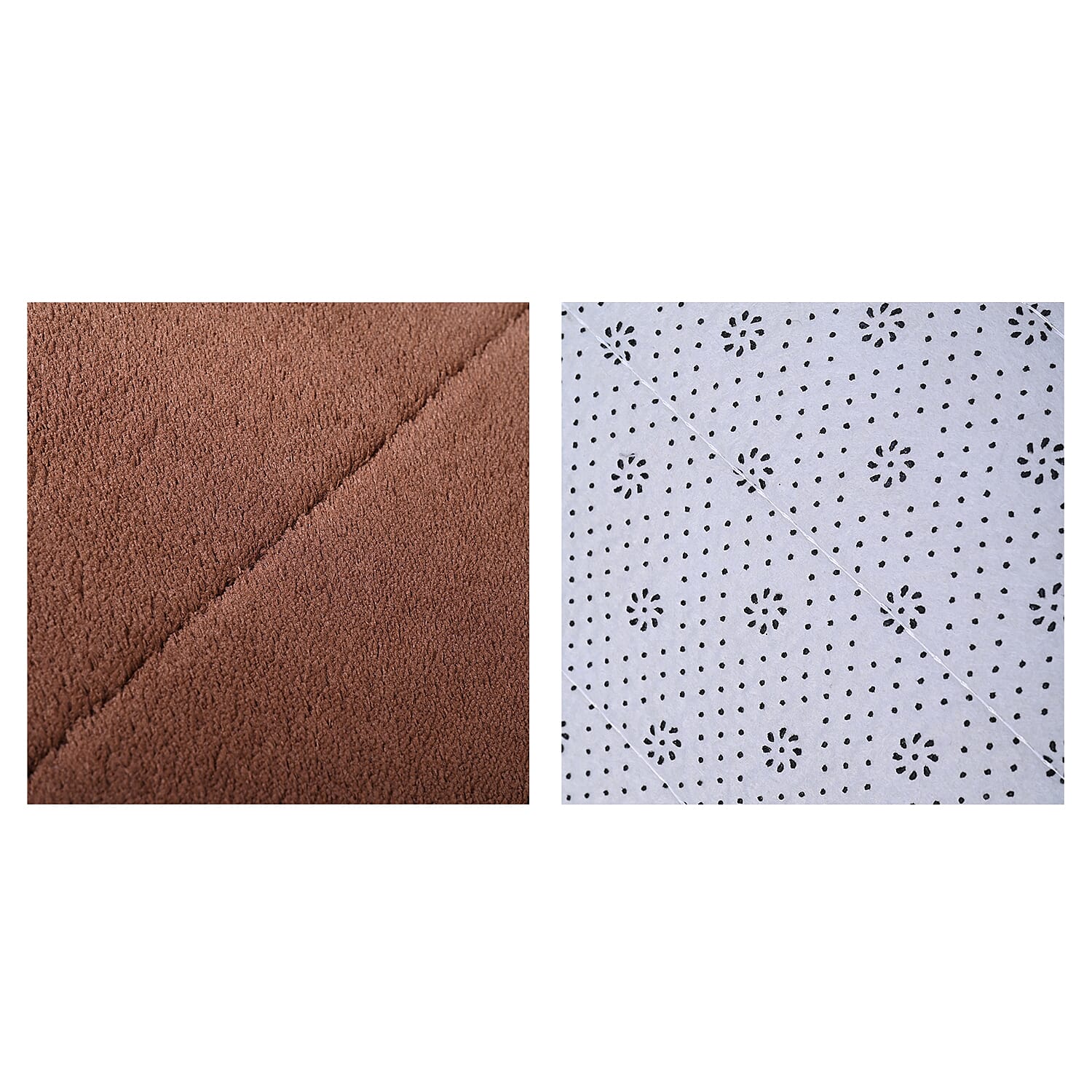 Set of 2 Anti Slip Bath Mat - Brown