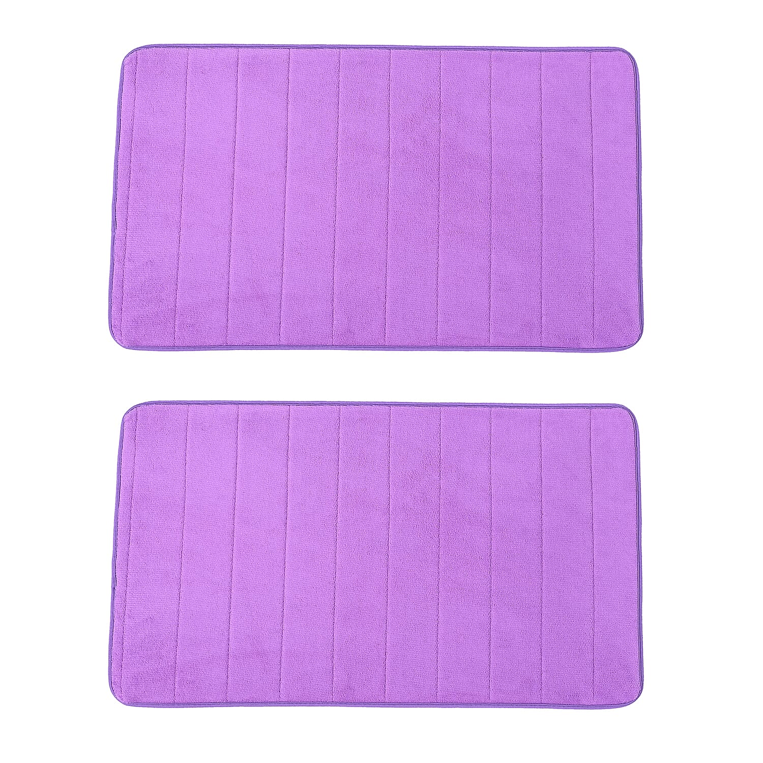 Set of 2- Anti-Fatigue Anti Slip Memory Foam Bath Mat (Size 79x50 Cm) - Lavender